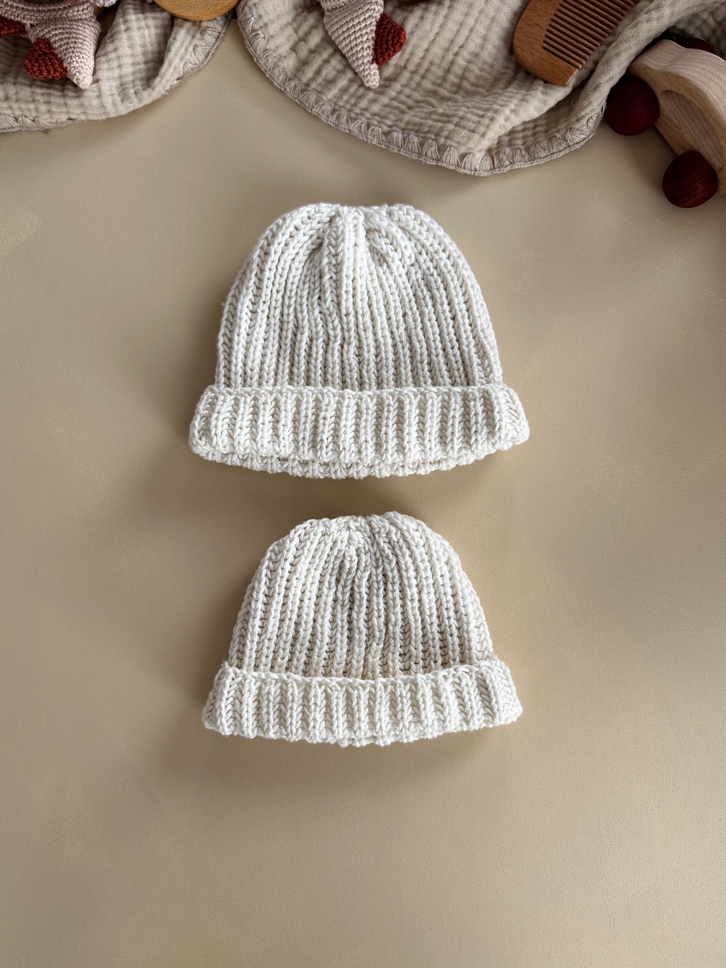 Organic Cotton Beanie - Cream