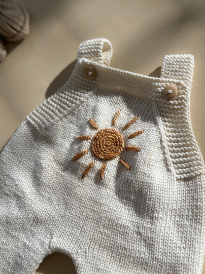 Tuinbroek met borduursel van biologisch katoen