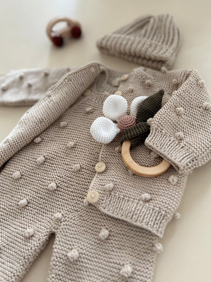 Tuinbroek met pompons van biologisch katoen