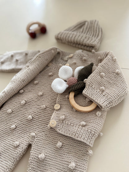 Vest met pompons van biologisch katoen