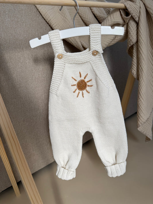 Tuinbroek met borduursel van biologisch katoen