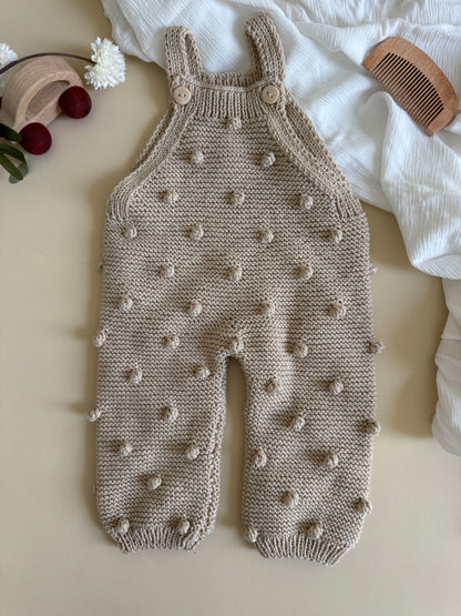 Tuinbroek met pompons van biologisch katoen