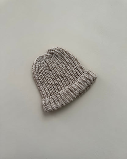 Beanie van biologisch katoen - Beige