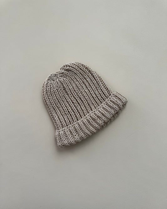 Beanie van biologisch katoen - Beige