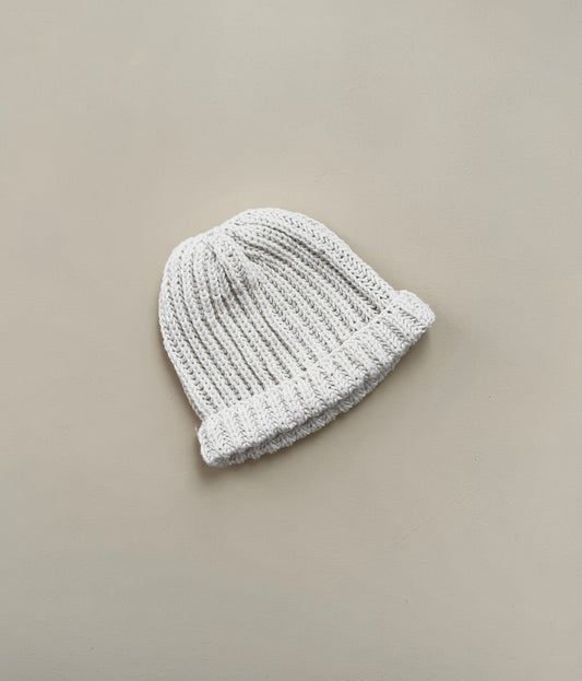 Beanie van biologisch katoen - Créme